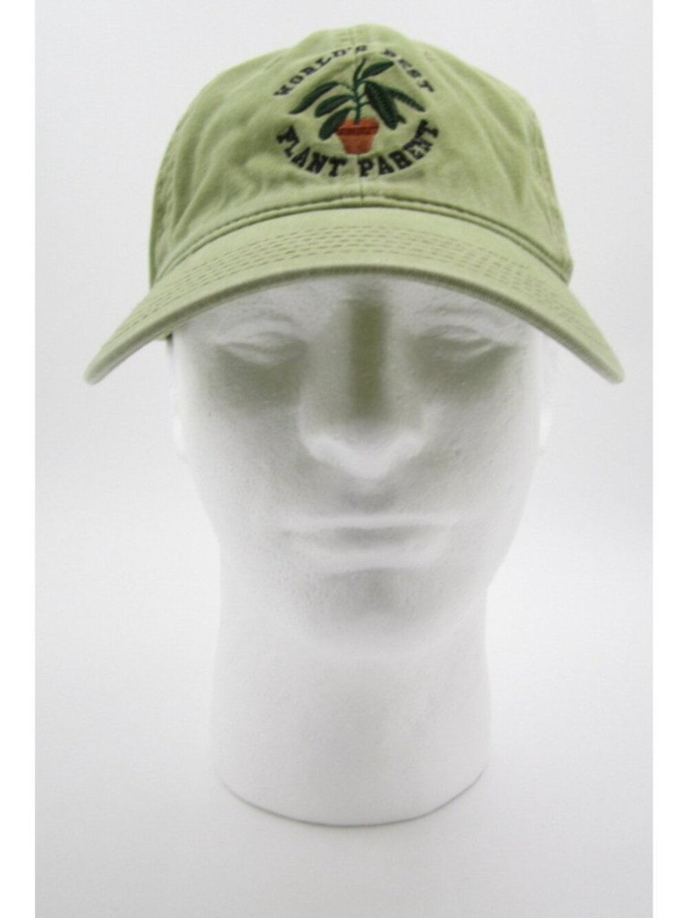 MAD Engine World's Best Plant Parent Hat Cap Sage Green Cotton Adjustable (F)